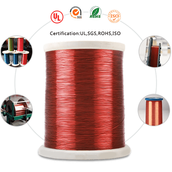 22 AWG Gauge Enameled Copper Magnet Wire 1.0 lbs 507' Length 0.0263" 155C Red 