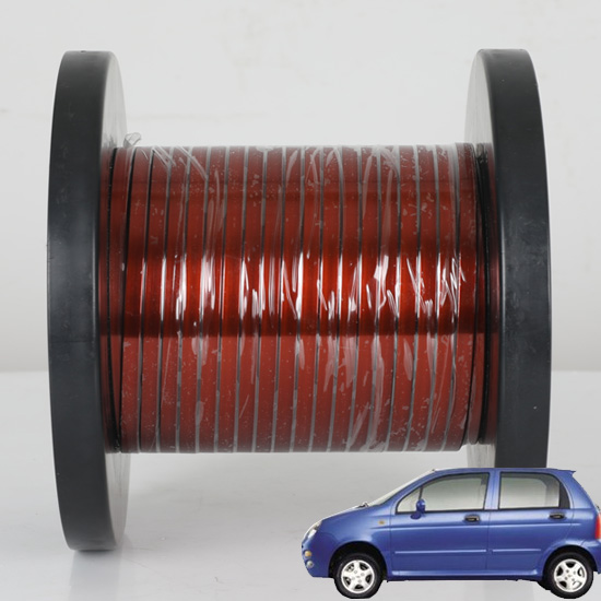 Enameled flat copper wire